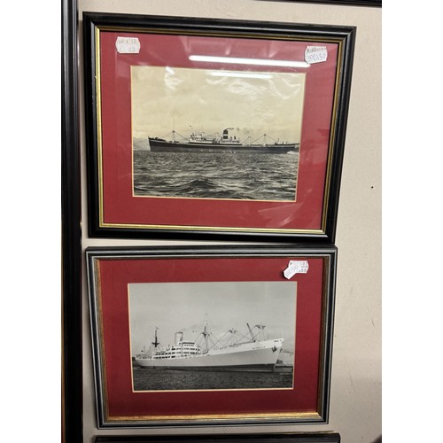 1401 - A large collection of framed and glazed ship/steam liner photographs/prints, all well mounted.