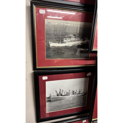 1401 - A large collection of framed and glazed ship/steam liner photographs/prints, all well mounted.