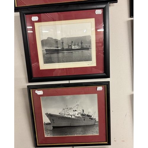 1401 - A large collection of framed and glazed ship/steam liner photographs/prints, all well mounted.