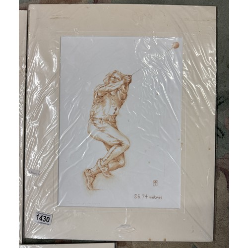 1430 - 3 limited edition Olympic? hammer throw prints by Wendy Trinder, Nos. 58/96/99 of 100