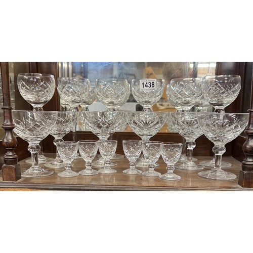 1438 - A quantity of good cut glass drinking glasses.