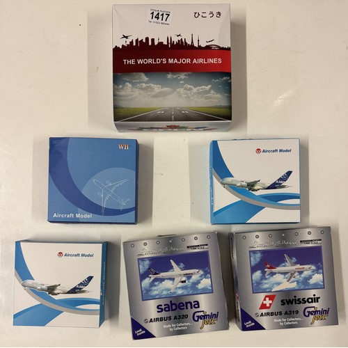 1417 - Six boxed Snap Fit commercial aircraft model kits.