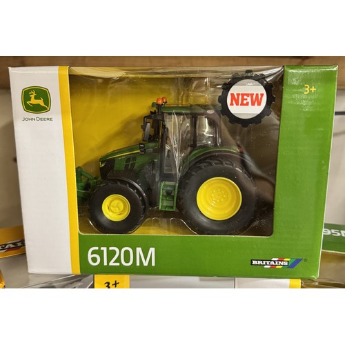 1448 - Britains 1/32 John Deere branded boxed 43248, 43150A1 and a JCB 42762.