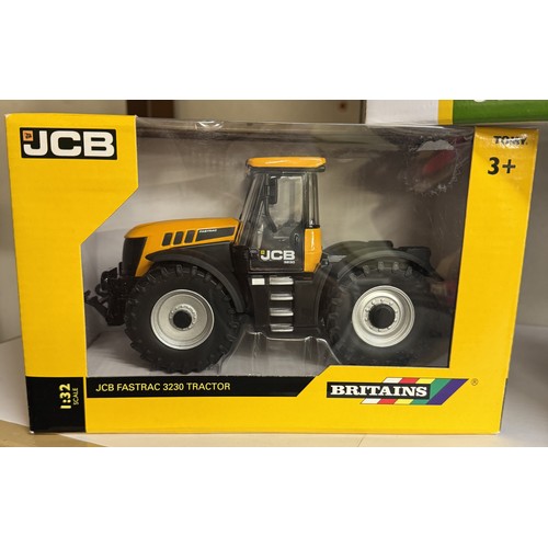 1448 - Britains 1/32 John Deere branded boxed 43248, 43150A1 and a JCB 42762.