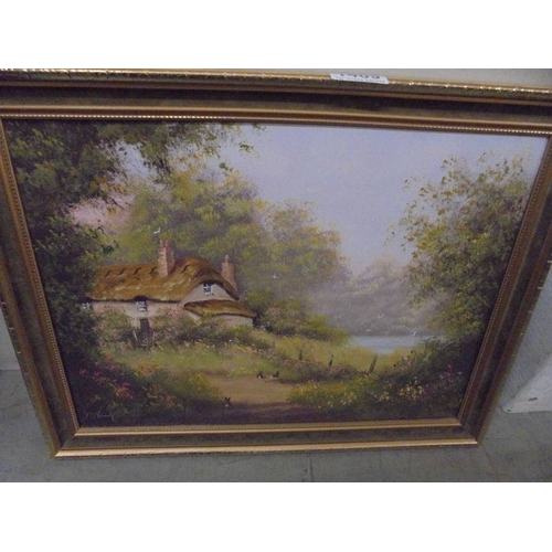 1469 - A framed oil on canvas country house by Terry Heath (1943-2010), Cornish School.