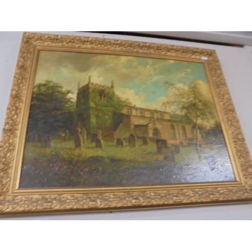 1471 - A framed oil on canvas of St. Oswalds, East Street, Newark.