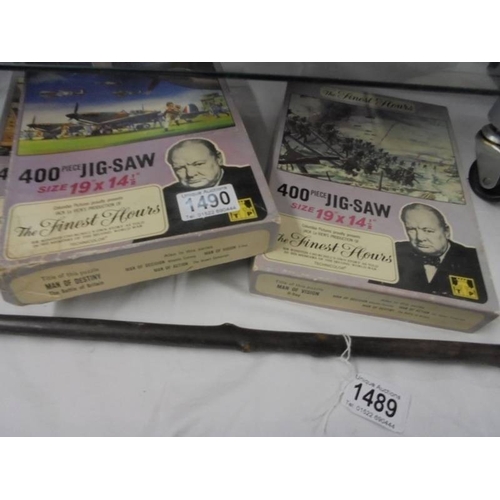 1490 - Three vintage Winston Churchill 'The Finest Hours' jigsaw puzzles.