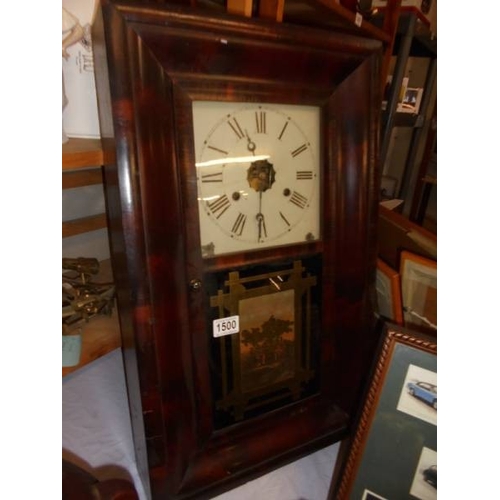 1500 - An early 20th century American wall clock.