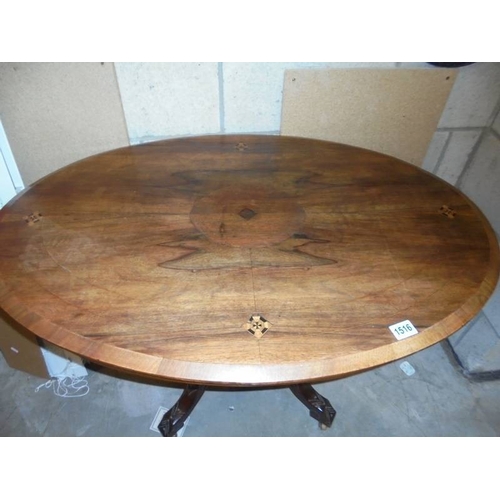 1516 - A nice small oval Victorian mahogany tip-top tea table.