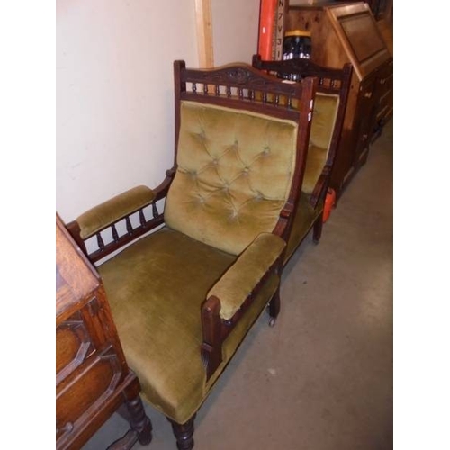 1523 - A pair of Edwardian parlour chairs.