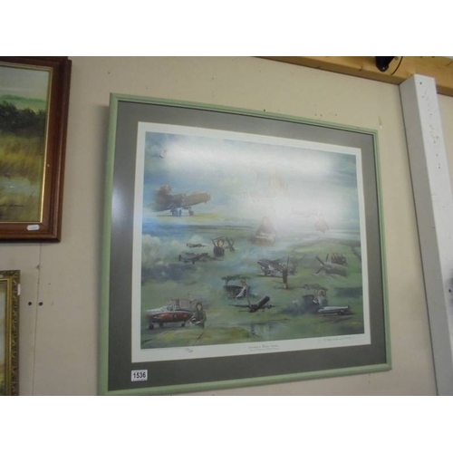 1536 - A large limited edition 106/300 print 'A Tribute to Women Aviators' by Roderick Lovesey.