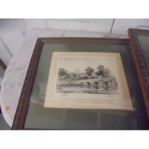 1553 - Three framed and glazed 19th century engravings of street scenes.