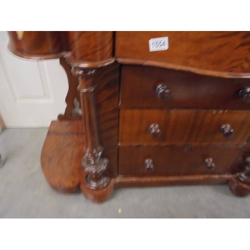 1554 - An unusual Victorian mahogany marble top washstand with drawer base a/f