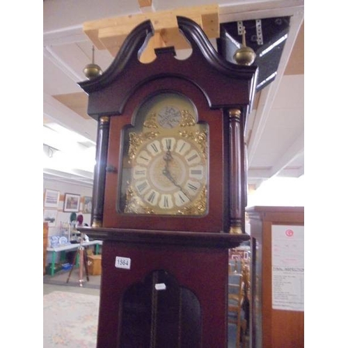 1564 - A modern mahogany long case clock.