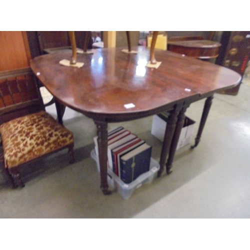 1566 - A pair of Georgian mahogany 'D' end dining tables.