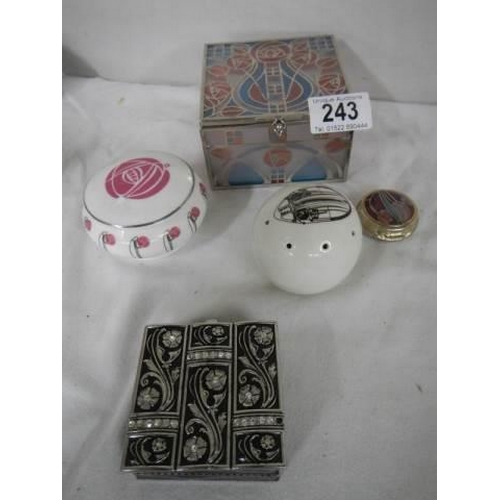 243 - A quantity of boxes, pomander etc.,