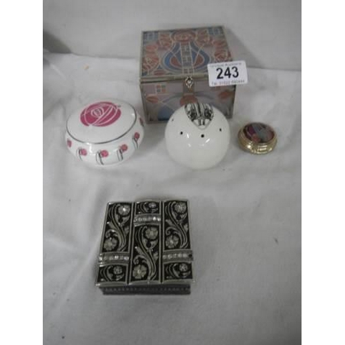 243 - A quantity of boxes, pomander etc.,