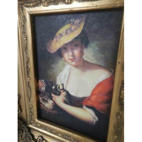 259 - A gilt framed study of a lady.