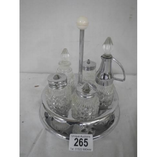 265 - A Retro condiment set, complete.