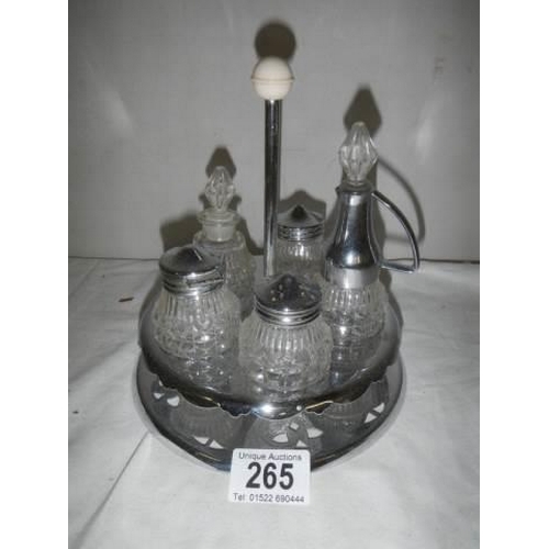 265 - A Retro condiment set, complete.
