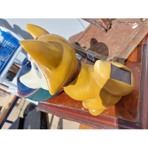 379 - A colourful Denby bowl & A fox garden light