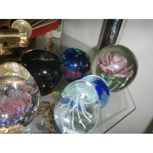15 - Seven glass paperweights