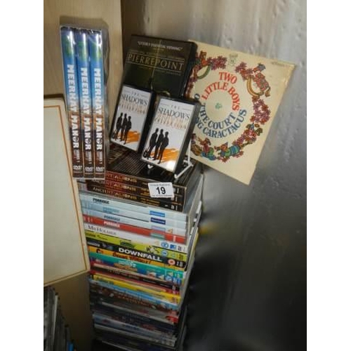 19 - A quantity of CD's, DVD's and cassette tapes.
