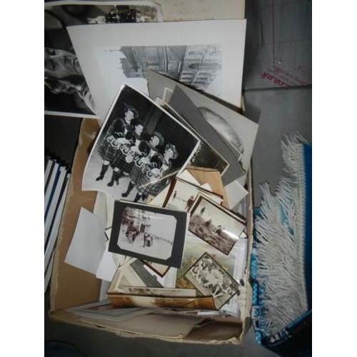 24 - A box of assorted ephemera, black & white photo's etc.,