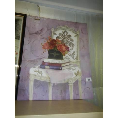 28 - A furnishing print on canvas.