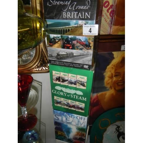 4 - Four boxed sets of steam railway DVD's.