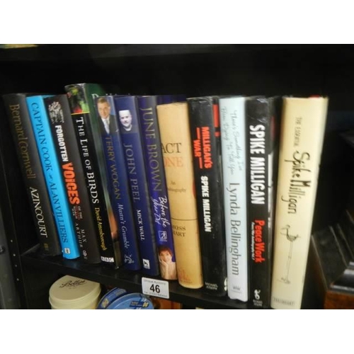 46 - A quantity of hardback books including Spike Milligan.