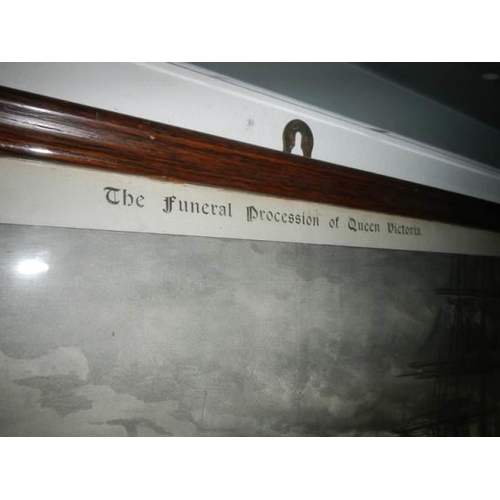 55 - 6 engravings including 'The Funeral Procession of Queen Victoria' all framed and glazed.