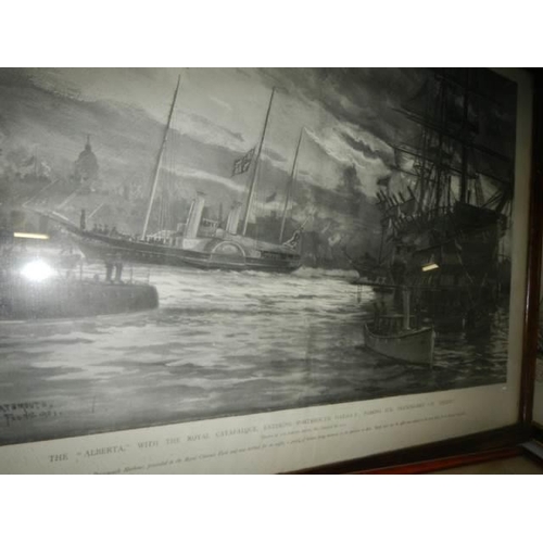 55 - 6 engravings including 'The Funeral Procession of Queen Victoria' all framed and glazed.