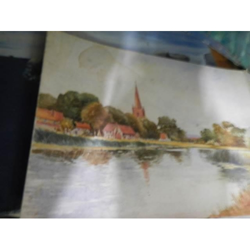 56 - A large quantity of unframed oil on board paintings.