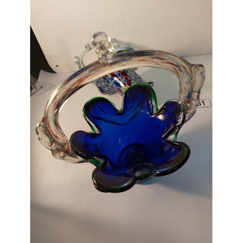 181 - 3 Large Romanian glass baskets