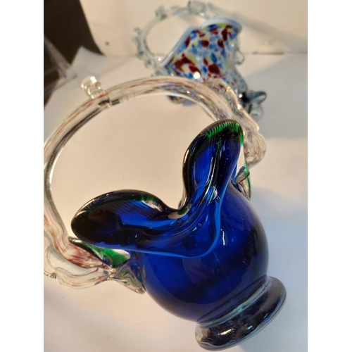 181 - 3 Large Romanian glass baskets