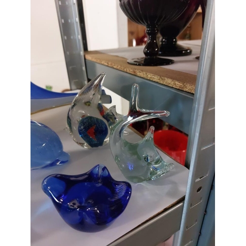 199 - A large Polish glass dish, Caithness dolphin & a quantity of Chinese glass.