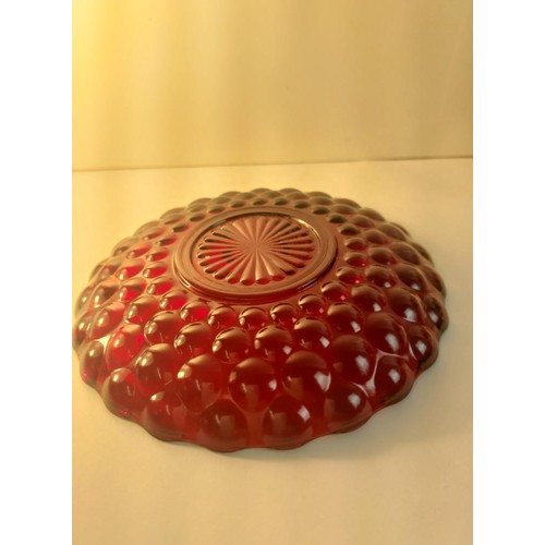 208 - A Rorstrand Sweden ruby jug and 5 ruby / red glasses