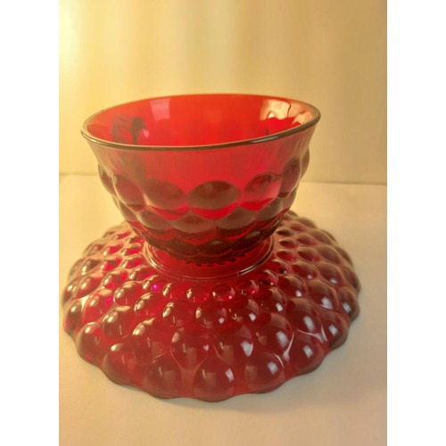 208 - A Rorstrand Sweden ruby jug and 5 ruby / red glasses