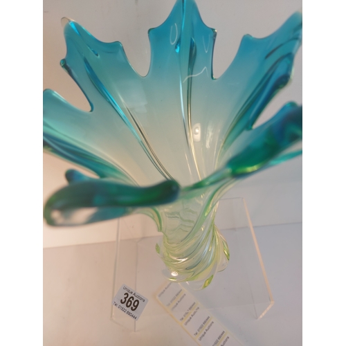369 - 2 Pieces of blue art glass