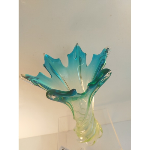 369 - 2 Pieces of blue art glass