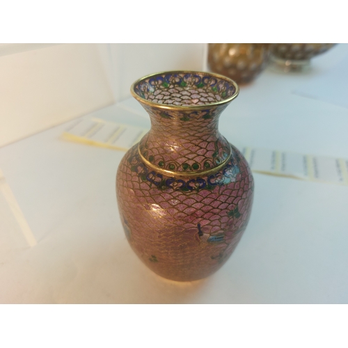371 - A Cloisonne 1910 enamel vase
