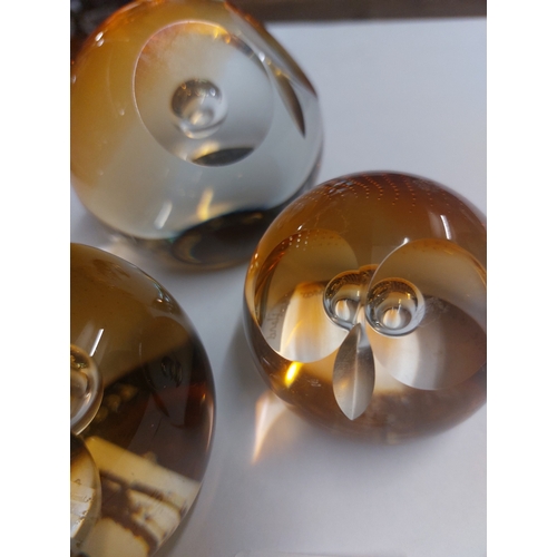 391 - 3 Caithness glass owl paperweights