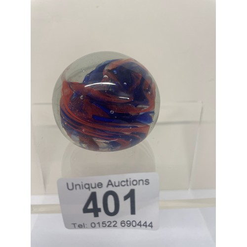401 - 2 Marked paperweights