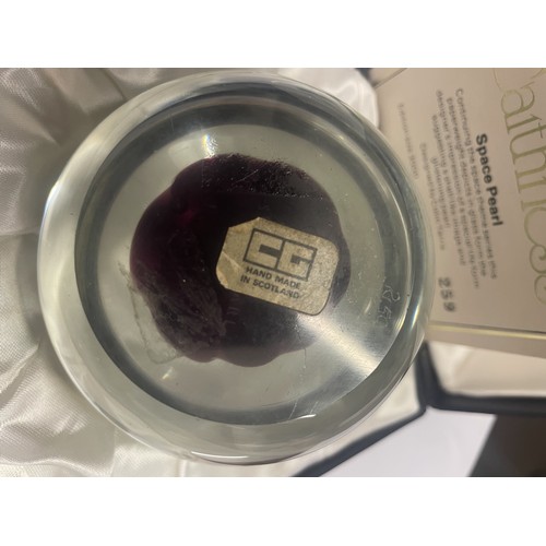 403 - 1 Boxed paperweight with Caithness certificate & 2 Early Chic