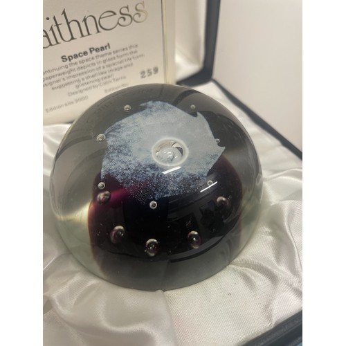 403 - 1 Boxed paperweight with Caithness certificate & 2 Early Chic