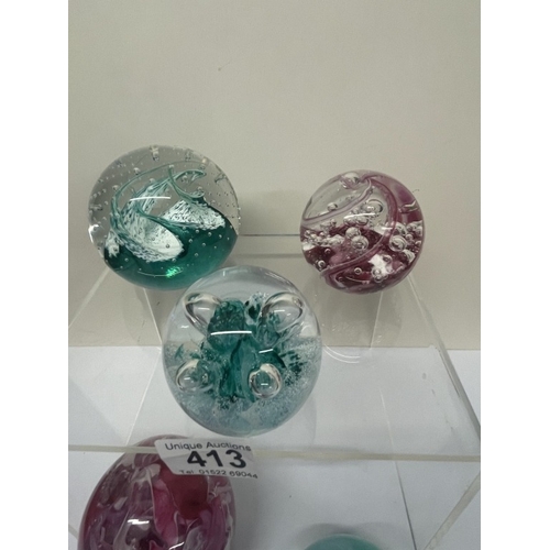 413 - 7 Caithness paperweights