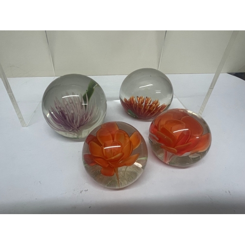 414 - 8 Flower paperweights