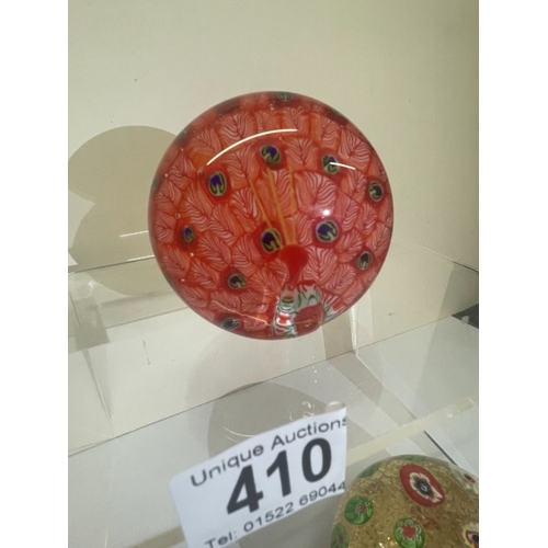 410 - 6 Millefiori Art Glass paperweights