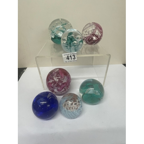413 - 7 Caithness paperweights
